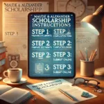 Maude and Alexander Hadden Scholarship application instruction